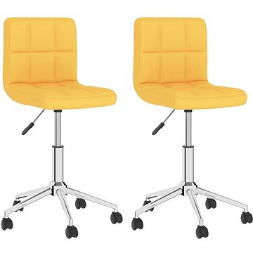 Otočné jídelní židle 2 ks hořčicově žluté textil, 334454 (334454)