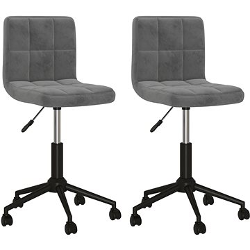 Otočné jídelní židle 2 ks tmavě šedé samet, 334492 (334492)