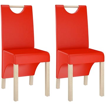 Jídelní židle 2 ks červené umělá kůže, 336958 (336958)