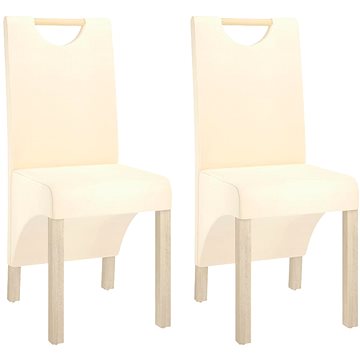 Jídelní židle 2 ks krémové textil, 336961 (336961)