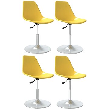 Otočné jídelní židle 4 ks žluté PP, 338272 (338272)