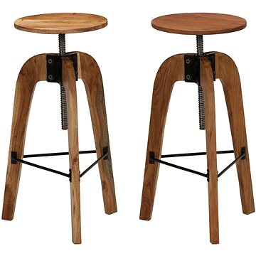 Barové židle 2 ks masivní akáciové dřevo, 246018 (246018)