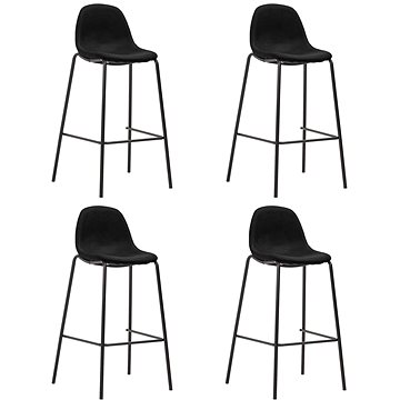 Barové židle 4 ks černé textil, 281536 (281536)