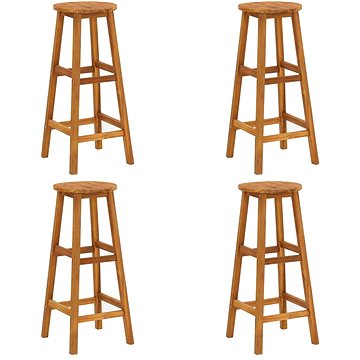 Barové stoličky 4 ks masivní akáciové dřevo, 310285 (310285)