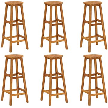 Barové stoličky 6 ks masivní akáciové dřevo, 310287 (310287)