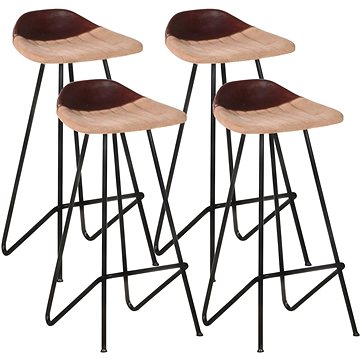 Barové stoličky 4 ks hnědé pravá kůže, 320646 (320646)