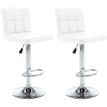 Barové stoličky 2 ks bílé umělá kůže, 323633 (323633)