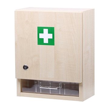 Nástěnná lékárnička dřevěná pro 10 osob (NLZM10_drevo)
