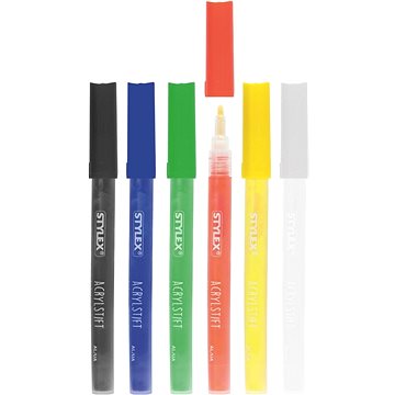 Stylex Acrylic marker, 6 základních barev (32817)