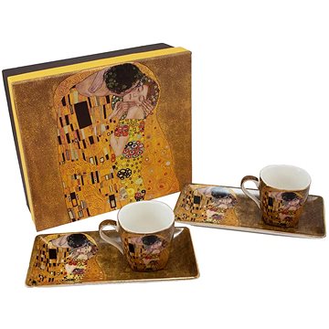 Home Elements Espresso set 2×75 ml, Klimt Polibek zlatý (KLIMT0009)