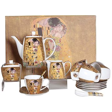 Home Elements luxusní souprava na čaj, 15 ks, Klimt, Polibek zlatý (KLIMT0005)