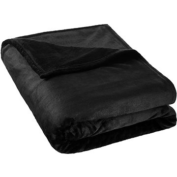Tectake Hřejivá deka mikroplyš, 220×240 cm,černá (400947)
