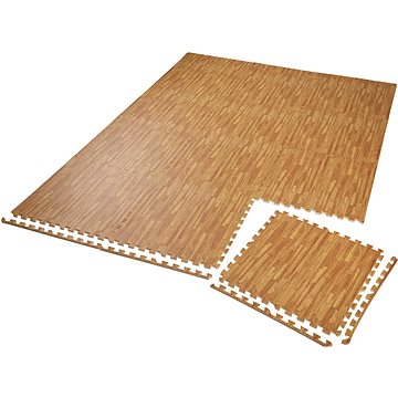 Podlahová ochranná rohož 12 ks dřevěný dekor (402657)