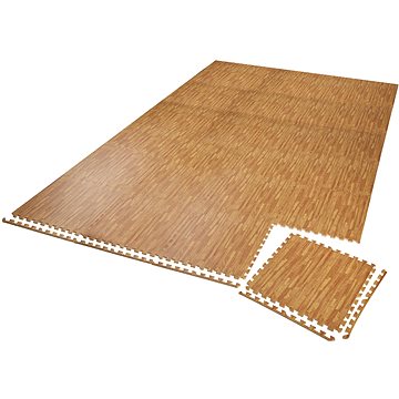 Podlahová ochranná rohož 24 ks dřevěný dekor (404135)