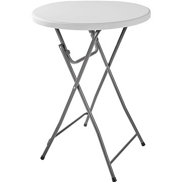 Barový stolek skládací ocelový 80cm bílý (402758)