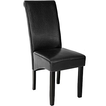 Jídelní židle ergonomická, masivní dřevo, černá (400554)