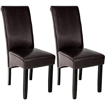 2× Jídelní židle ergonomická, masivní dřevo, cappuccino (401294)