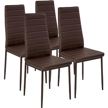 4× Jídelní židle, syntetická kůže, cappuccino (401844)