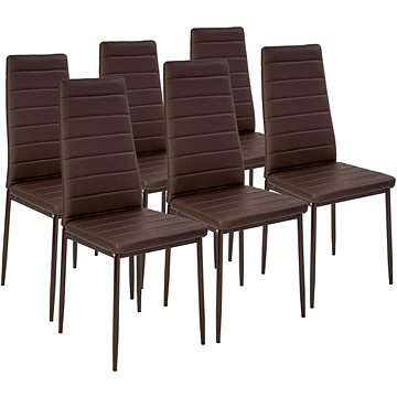 6× Jídelní židle, syntetická kůže, cappuccino (401849)