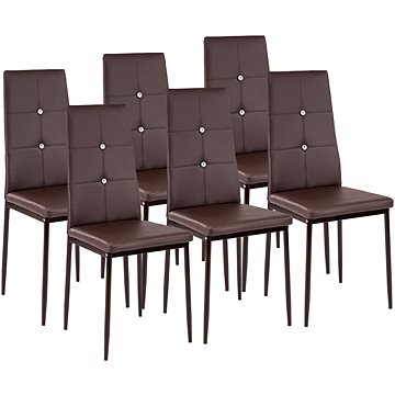 6× Jídelní židle, ozdobné kamínky, cappuccino (402544)