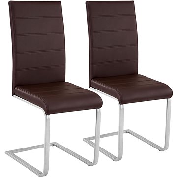 2x Jídelní židle, umělá kůže, cappuccino (402552)