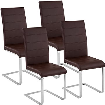 4x Jídelní židle, umělá kůže, cappuccino (402556)