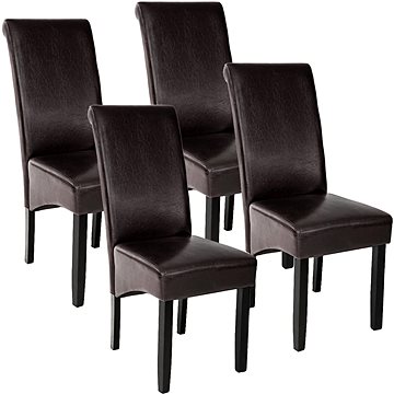 4× Jídelní židle ergonomické, masivní dřevo, hnědá (403496)