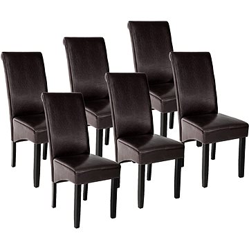 6× Jídelní židle ergonomické, masivní dřevo, hnědá (403497)