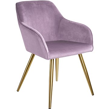Židle Marilyn sametový vzhled zlatá, šeříková/zlatá (403652)
