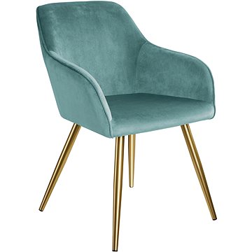 Židle Marilyn sametový vzhled zlatá, tyrkysová/zlatá (403655)