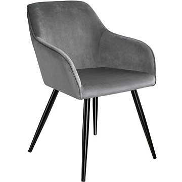 Židle Marilyn sametový vzhled černá, šedo, černá (403659)