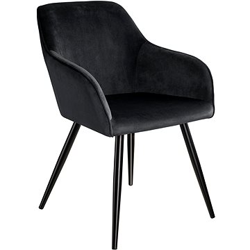 Židle Marilyn sametový vzhled černá, černá (403663)