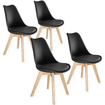 4× Jídelní židle Friederike, černá (403814)