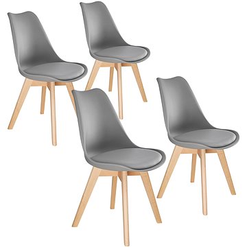4× Jídelní židle Friederike, šedá (403815)