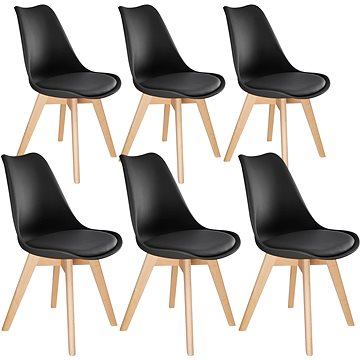 6× Jídelní židle Friederike, černá (403817)