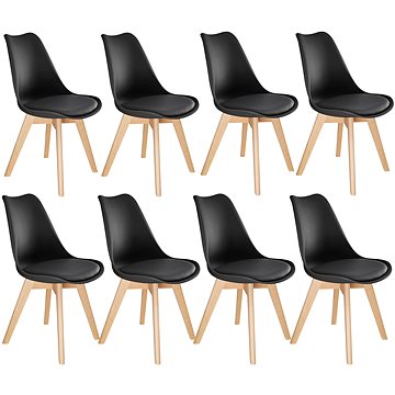 8× Jídelní židle Friederike, černá (403986)