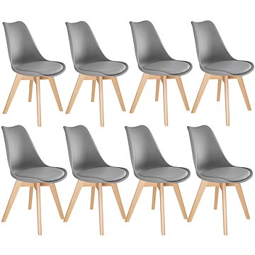 8× Jídelní židle Friederike, šedá (403987)