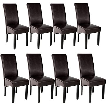 8× Jídelní židle ergonomické, masivní dřevo, hnědá (403989)