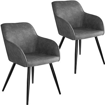 2× Židle Marilyn Stoff, šedo, černá (404062)
