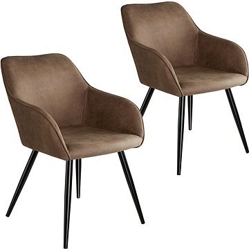 2× Židle Marilyn Stoff, hnědo, černá (404066)