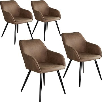 4× Židle Marilyn Stoff, hnědo, černá (404067)
