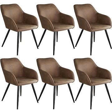 6× Židle Marilyn Stoff, hnědo, černá (404068)
