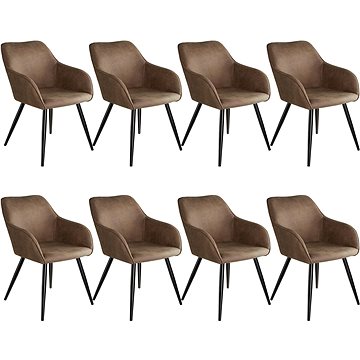 8× Židle Marilyn Stoff, hnědo, černá (404069)