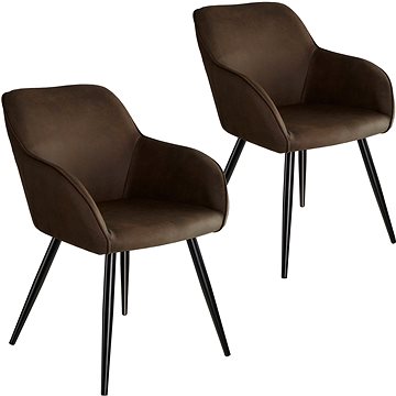 2× Židle Marilyn Stoff, tmavě hnědá-černá (404070)