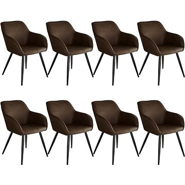8× Židle Marilyn Stoff, tmavě hnědá-černá (404073)