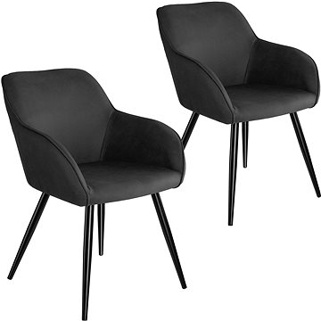 2× Židle Marilyn Stoff, antracit-černá (404074)