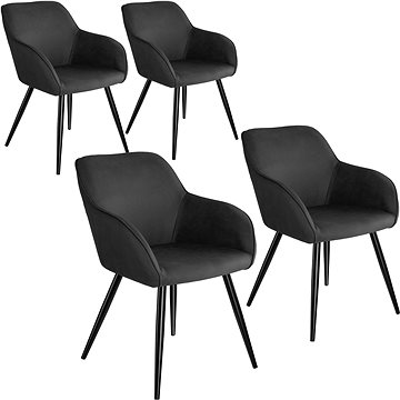 4× Židle Marilyn Stoff, antracit-černá (404075)