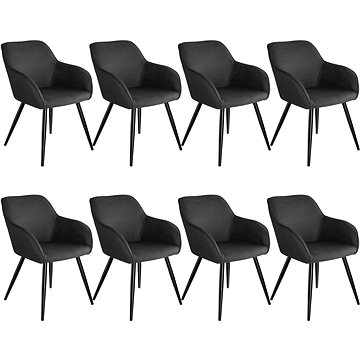8× Židle Marilyn Stoff, antracit-černá (404077)