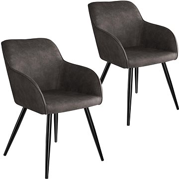 2× Židle Marilyn Stoff, tmavě šedá-černá (404078)
