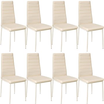8× Jídelní židle, syntetická kůže, béžová (404122)